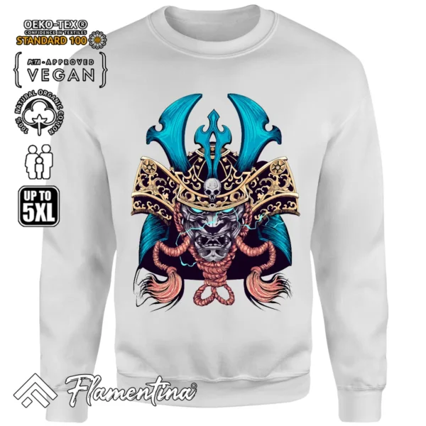 Samurai Oni Mask Sweatshirt Hoodie - Image 7