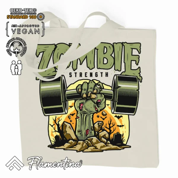 Zombie Strength Organic Tote Bag - Image 2