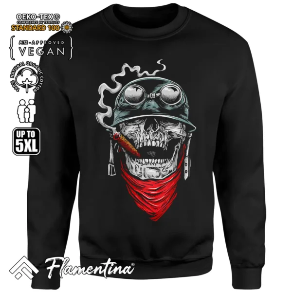 Aviator Skull Sweatshirt Hoodie - Image 4