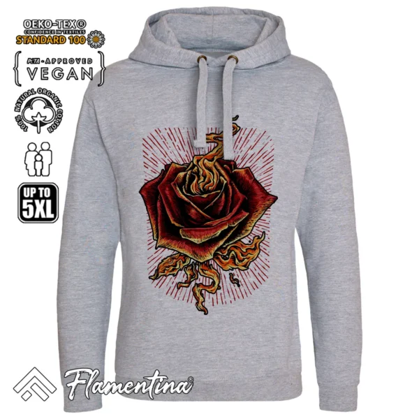 Burning Rose Sweatshirt Hoodie - Image 5