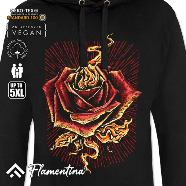 Burning Rose Sweatshirt Hoodie - Image 2