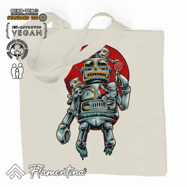 Candy Robot Organic Tote Bag - Image 2