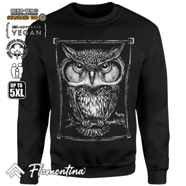 Framed Owl Picture Sweatshirt Hoodie - Image 4