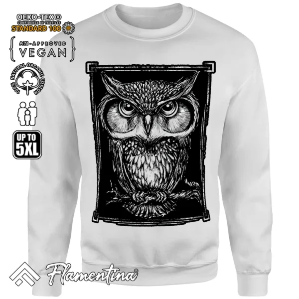 Framed Owl Picture Sweatshirt Hoodie - Image 7