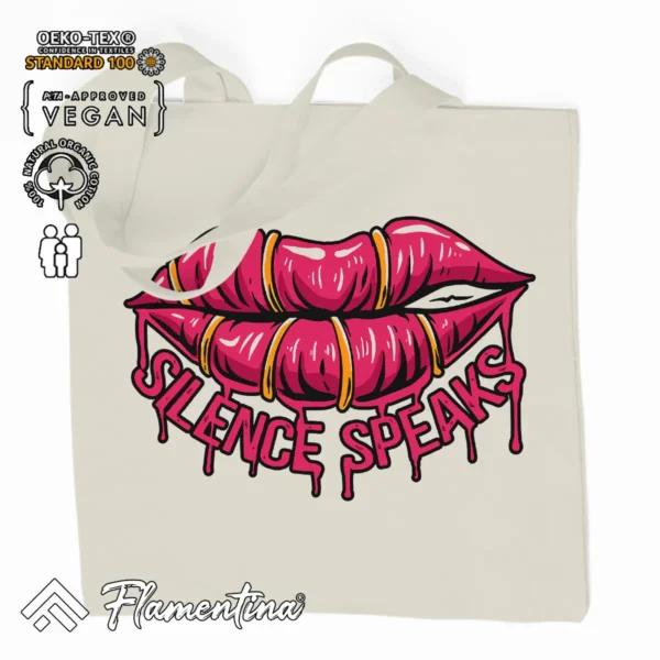 Silence Speaks Organic Tote Bag - Image 2