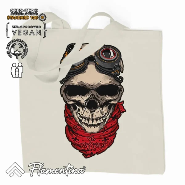 Skull Punk Organic Tote Bag - Image 2