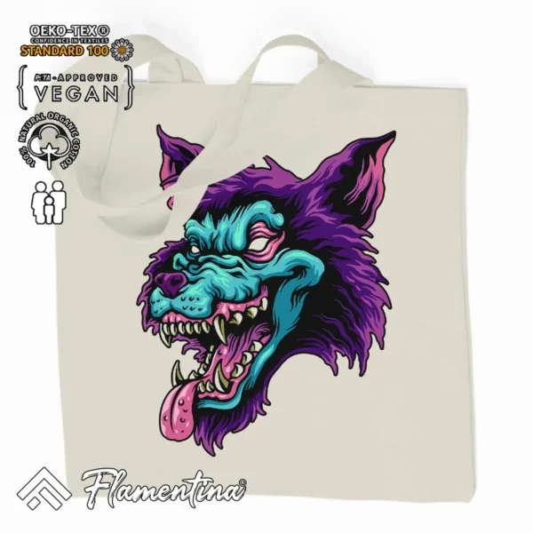 Zombie Wolf Organic Tote Bag - Image 2