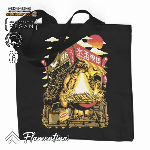 Barbeque Kaiju Organic Tote Bag