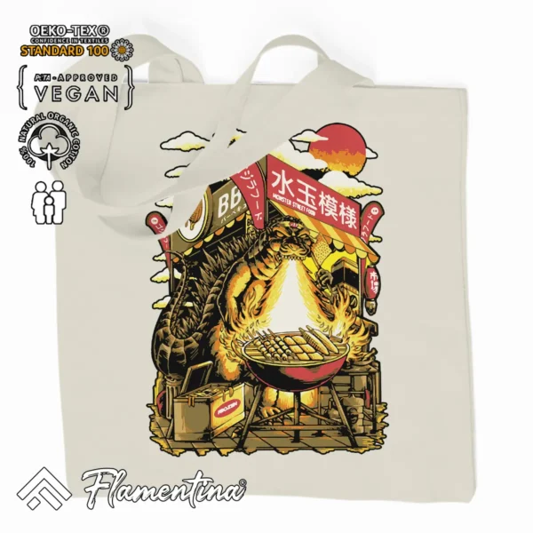 Barbeque Kaiju Organic Tote Bag - Image 2