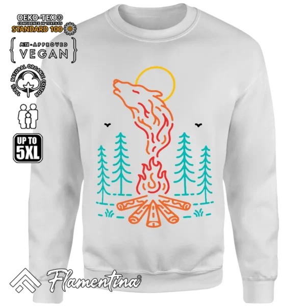 Camping With Wild Wolf Sweatshirt Hoodie - Image 7