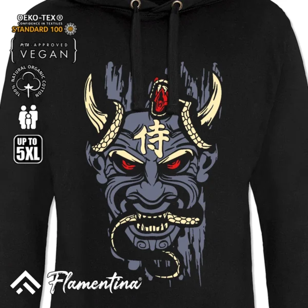 Blue Oni And Snake Sweatshirt Hoodie - Image 2